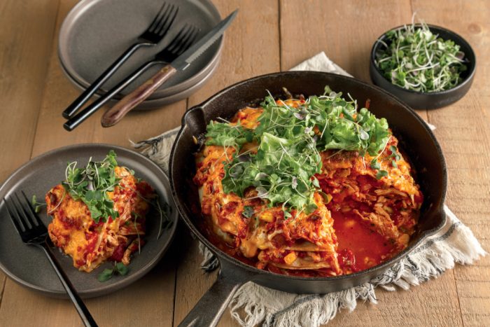 Lasagne mexicaine au poulet fumé