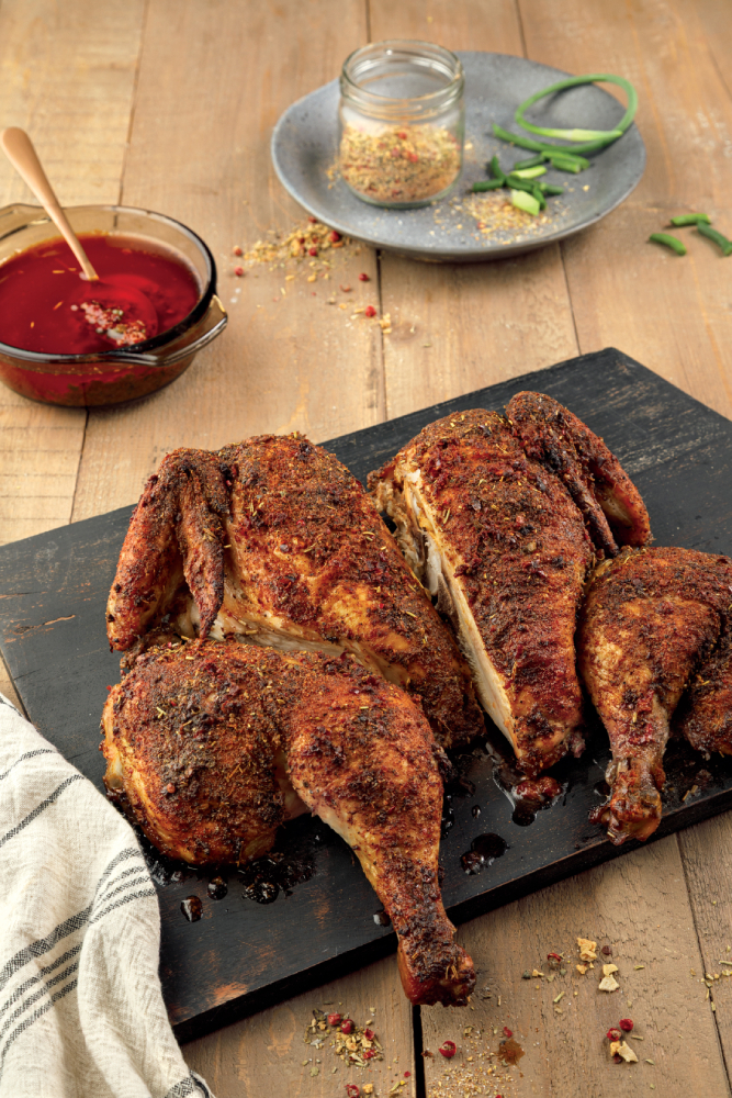 Poulet en crapaudine injecté à la bière